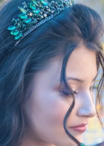 Yeşil Parlak Taşlı Kadın Tacı - Görsel 4