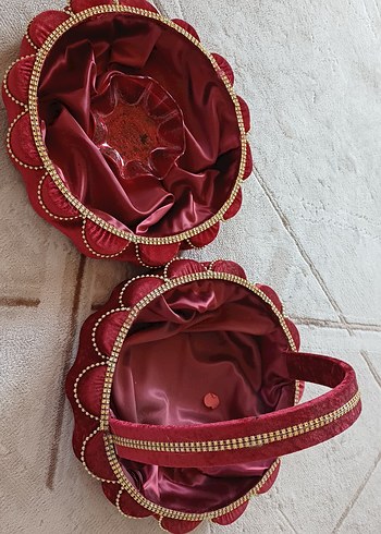 Kına Sepeti ve Kına Tepsisi Bordo