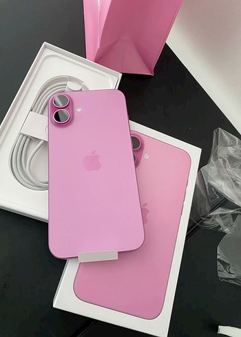 Pembe iPhone 16 Türkiye Cihazı Kutulu Faturalı Garantili Pil 99