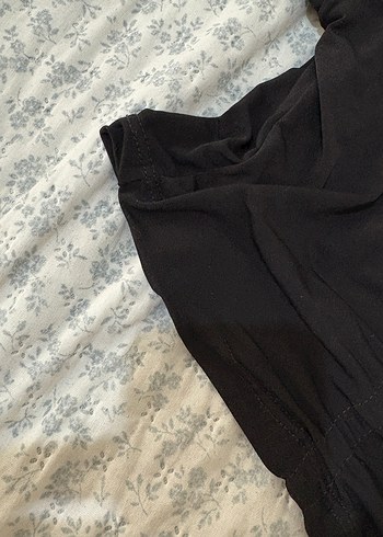 Uzun Kollu Siyah Büzgülü Bluz - Görsel 3