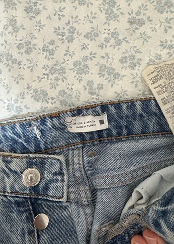 xs Beden mavi Renk Zara Yüksek Bel Straight Kesim Kadın Kot Pantolon
