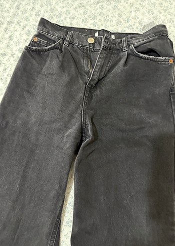 s Beden siyah Renk Antrasit Midi Boy Bol Kesim Pull&Bear Kadın Kot Pantolon