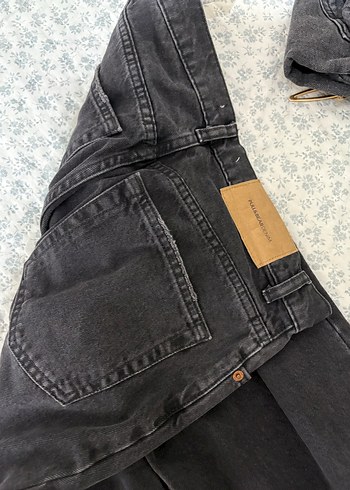 s Beden Antrasit Midi Boy Bol Kesim Pull&Bear Kadın Kot Pantolon