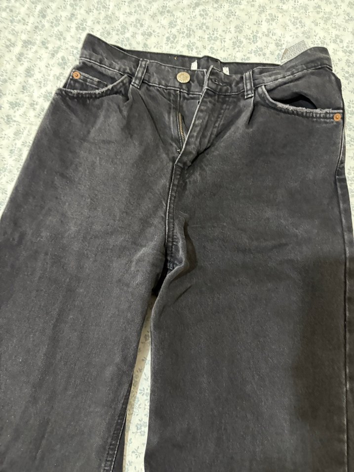 Antrasit Midi Boy Bol Kesim Pull&Bear Kadın Kot Pantolon - Görsel 3