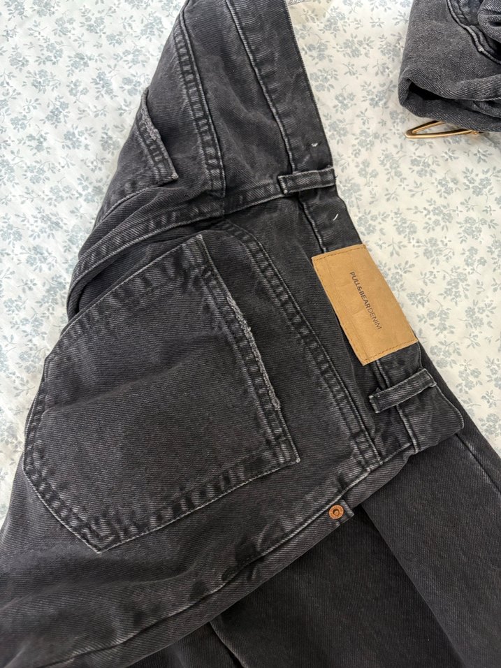 Antrasit Midi Boy Bol Kesim Pull&Bear Kadın Kot Pantolon - Görsel 2