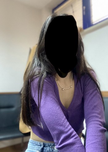 Mor V Yaka Uzun Kollu Kadın crop Triko