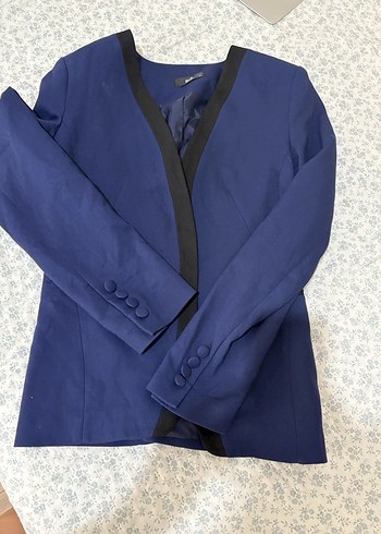 Adil Işık Düğmeli Mavi Kadın Blazer Ceket - Görsel 2