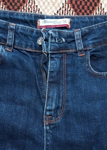 Kadın Lacivert Regular Fit Midi Kot Pantolon - Görsel 2