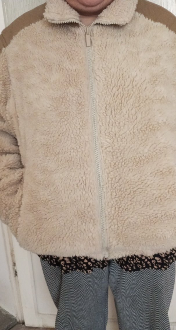 Kadın Bej Peluş Fermuarlı Ceket - Görsel 2