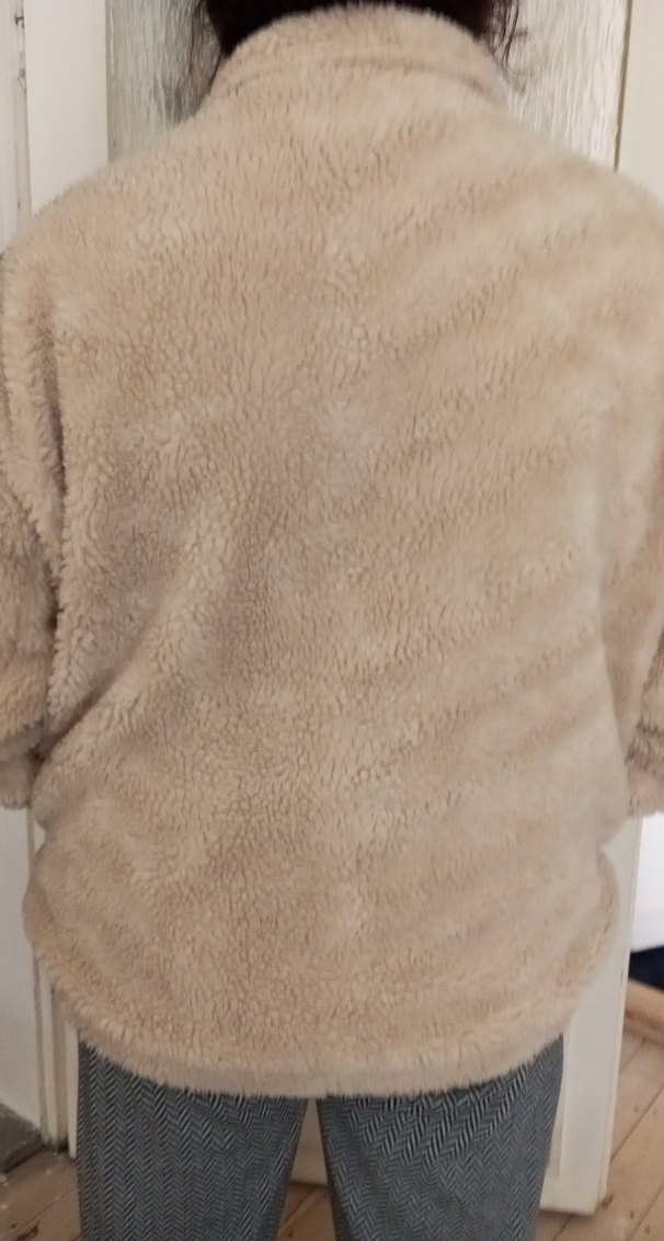 Kadın Bej Peluş Fermuarlı Ceket - Görsel 5