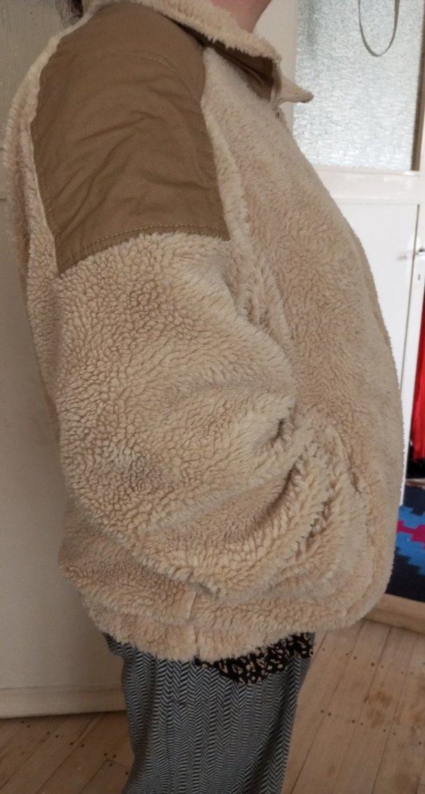 Kadın Bej Peluş Fermuarlı Ceket - Görsel 3