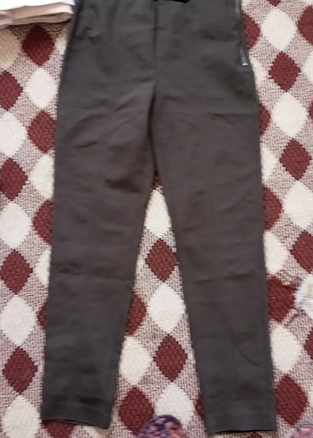 Kadın Gri Midi Kumaş Pantolon Fermuarlı - Görsel 3