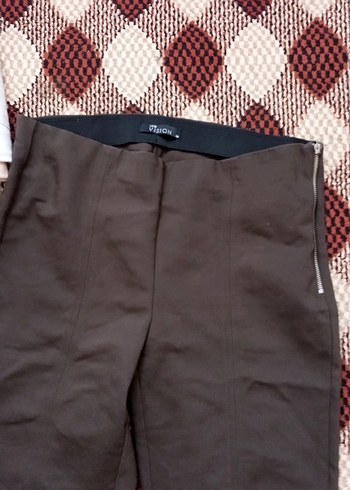 Kadın Gri Midi Kumaş Pantolon Fermuarlı - Görsel 2