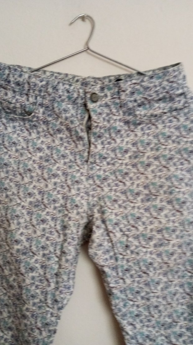 Düğmeli Gri Midi Kadın Kot Pantolon - Görsel 3