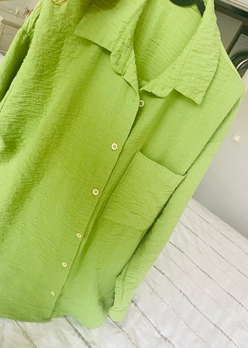 Yeşil Keten Kadın Salaş Takım - Görsel 4