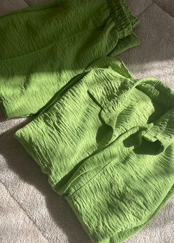 Yeşil Keten Kadın Salaş Takım - Görsel 3