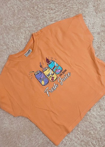 Renkli Baskılı Kız Çocuk Kısa Kollu Tişört - Görsel 4