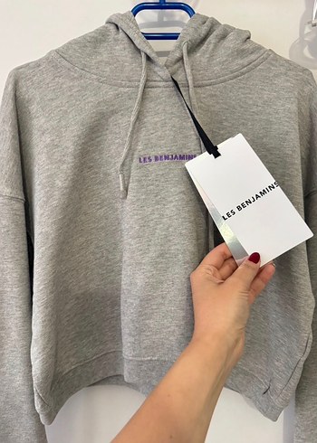 Les Benjamins Gri Melanj Kapusonlu Sweatshirt