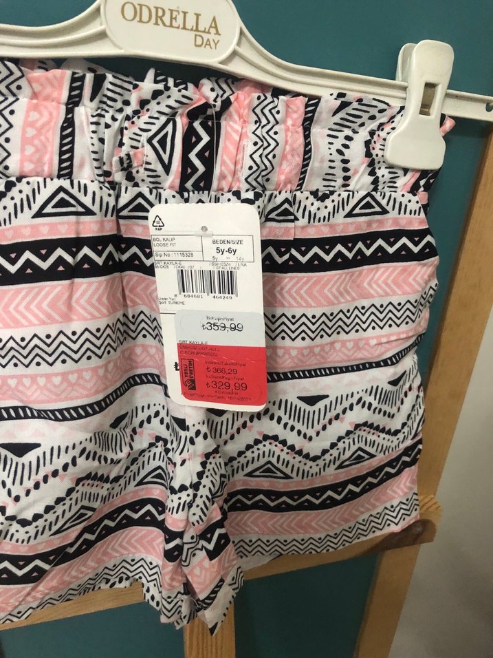 Pembe Bohem Desenli Mini Şort - Görsel 2