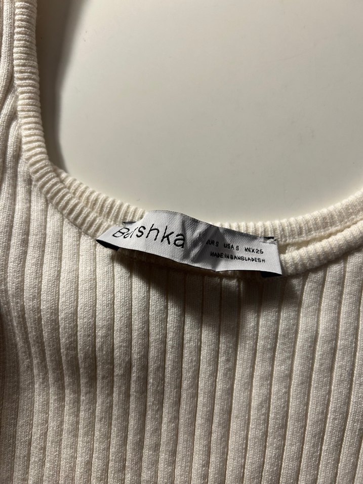 Beyaz, kısa, ince örme kadın kazak - Görsel 2