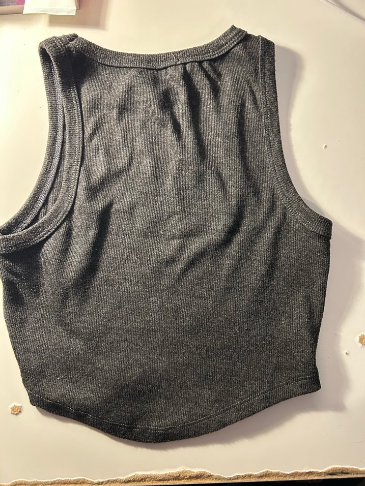 Gri Yüksek Yakalı Kolsuz Kadın Atlet - Görsel 2