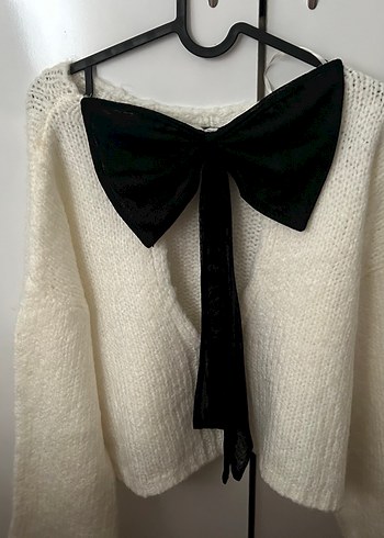 Beyaz Örgü Kadın Kazak - Görsel 2