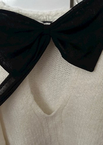 Beyaz Örgü Kadın Kazak - Görsel 3