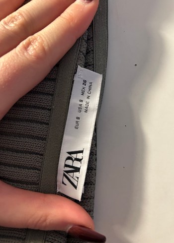 Kadın Zara Triko Straplez Crop - Görsel 3