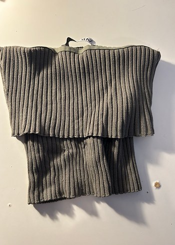 Kadın Zara Triko Straplez Crop - Görsel 2