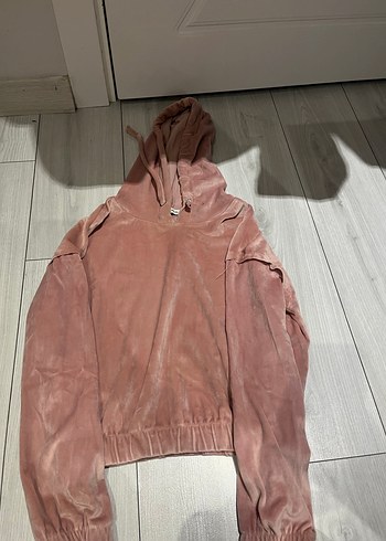 Kapişonlu peluş sweatshirt