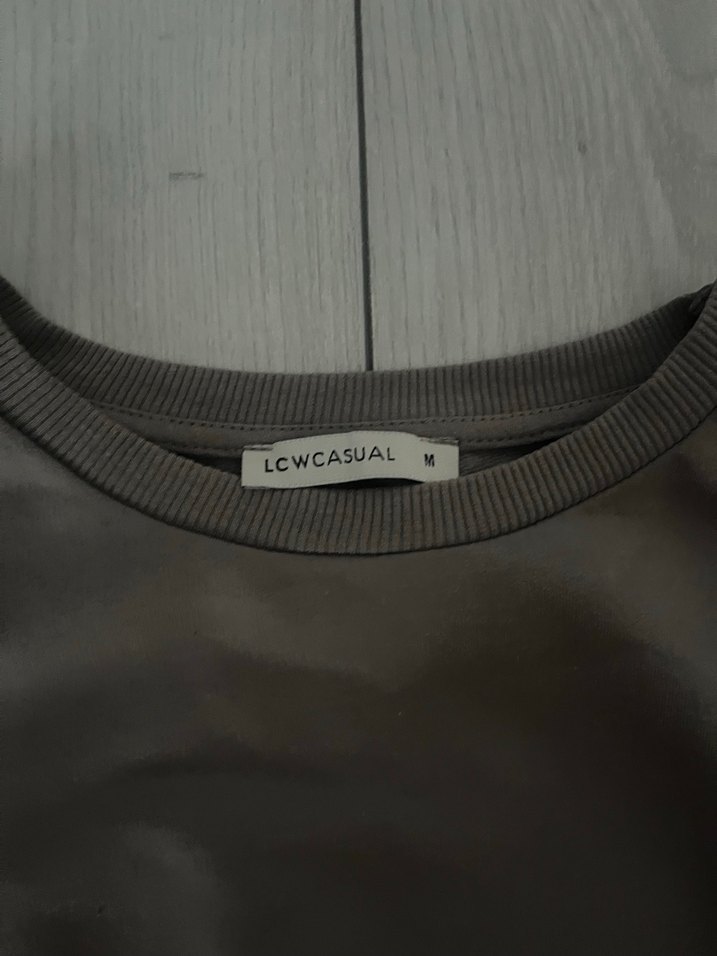 Gri Kadın Bisiklet Yaka Sweatshirt - Görsel 2