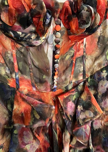 Çiçek Desenli Uzun Straplez Bohem Elbise - Görsel 5