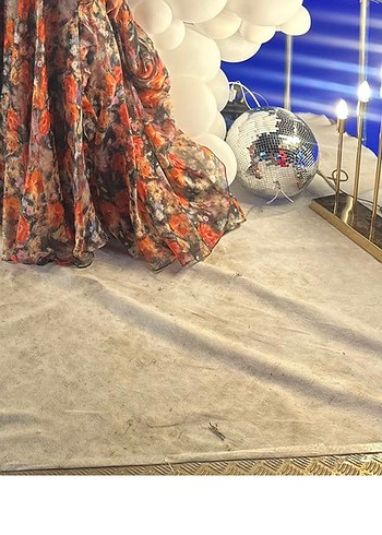 Çiçek Desenli Uzun Straplez Bohem Elbise - Görsel 4