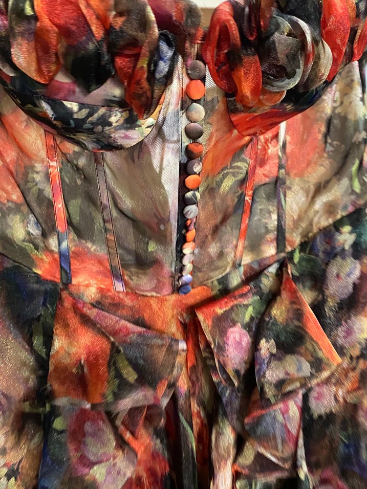 Çiçek Desenli Uzun Straplez Bohem Elbise - Görsel 5