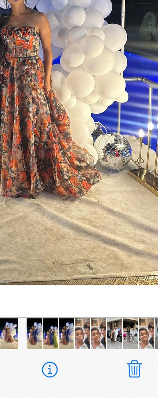 Çiçek Desenli Uzun Straplez Bohem Elbise - Görsel 4