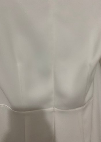 Alfa Beta V Yaka Uzun Kollu Beyaz Uzun Elbise - Görsel 3