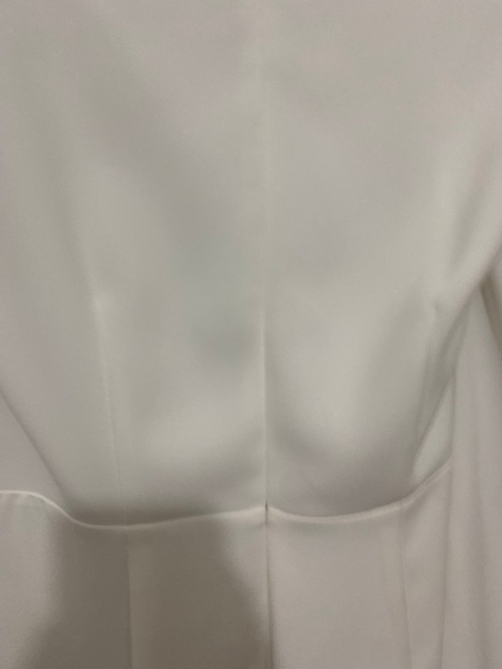 Alfa Beta V Yaka Uzun Kollu Beyaz Uzun Elbise - Görsel 3