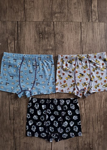 Diğer Erkek Çocuk Desenli Boxer 3'lü Set