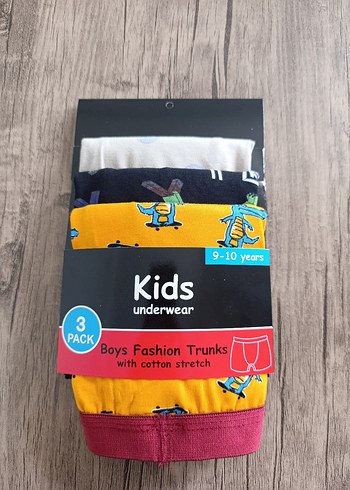 9 Yaş Beden Erkek Çocuk Renkli Boxer Seti