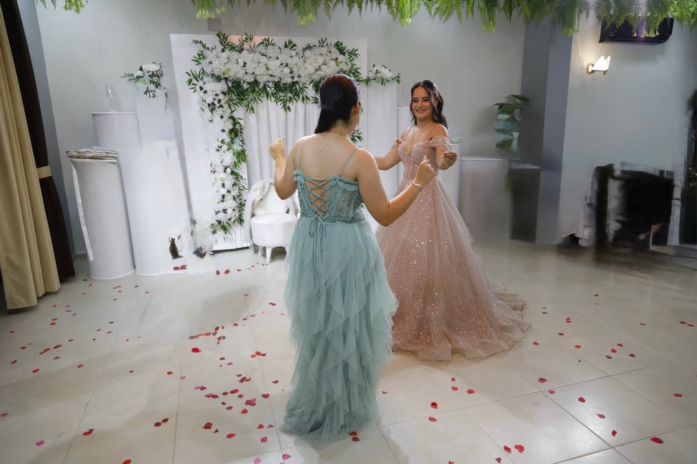 Turkuaz Straplez Uzun Drapeli Kadın Abiye - Görsel 5