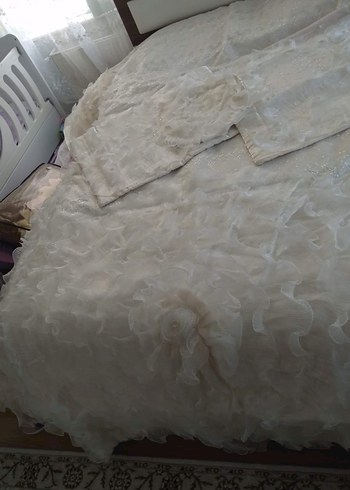 Beyaz Düz Yatak Örtüsü - Görsel 3