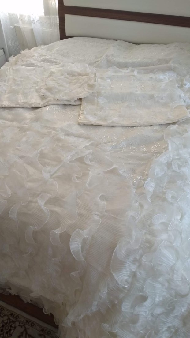 Beyaz Düz Yatak Örtüsü - Görsel 4