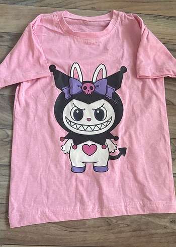 Pembe Kız Çocuk Kısa Kollu Baskılı Tişört