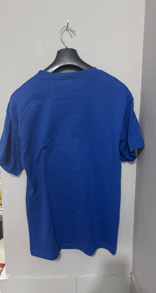 Erkek  Renkli Baskılı Mavi Tişört - Görsel 2