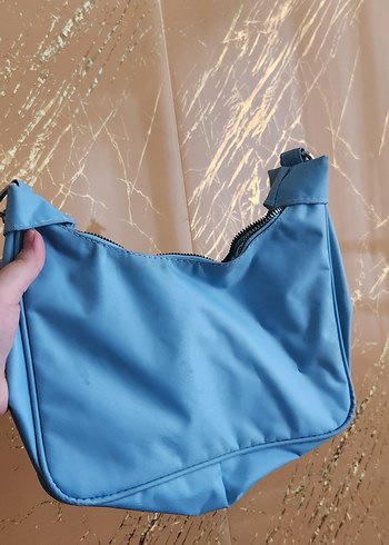 Zincir Detaylı Pastel Mavi Kadın Çanta - Görsel 2