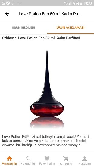 m Beden oriflame love potion