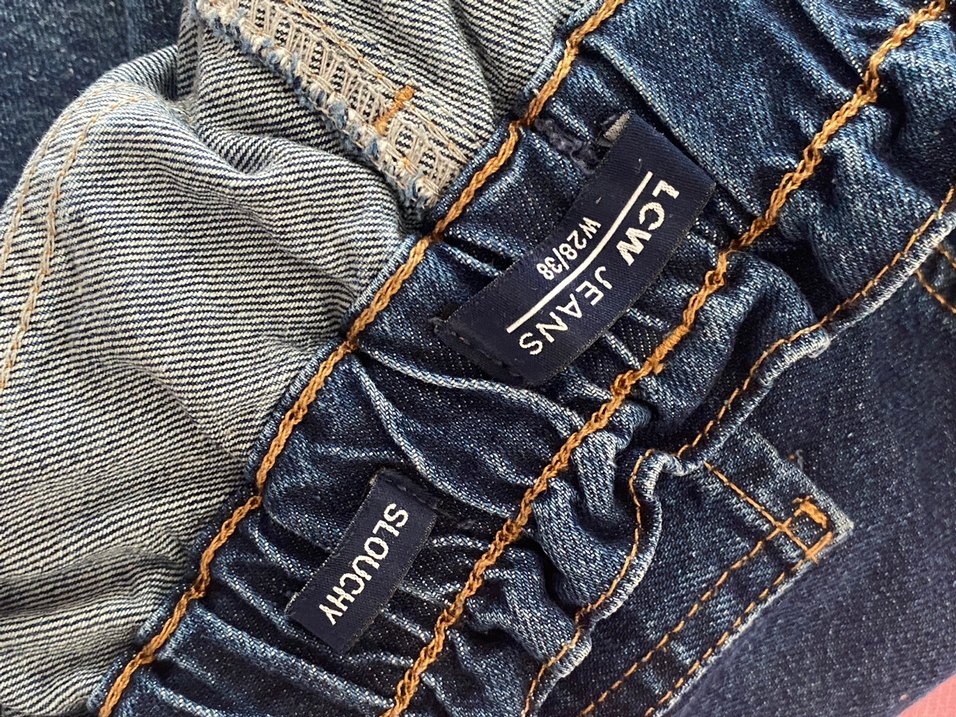 Lacivert Kadın Kot Pantolon, Normal Boy, Kemerli - Görsel 2