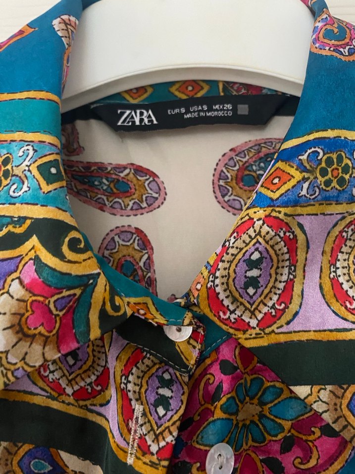 Desenli Bohem Uzun Kollu Kadın Gömlek - Görsel 2