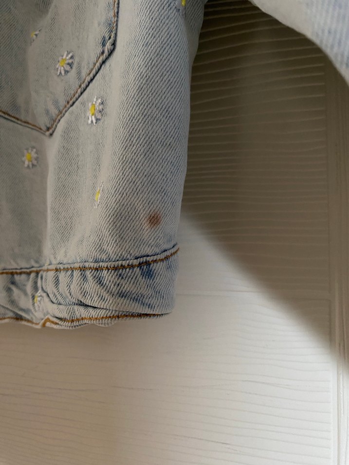 Gri Nakışlı Kadın Denim Ceket - Görsel 4