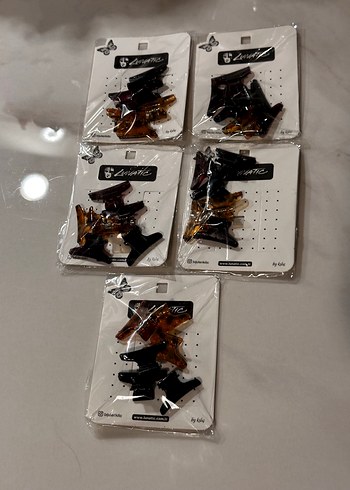 Kahverengi Plastik Kadın Saç Tokası Seti - Görsel 3